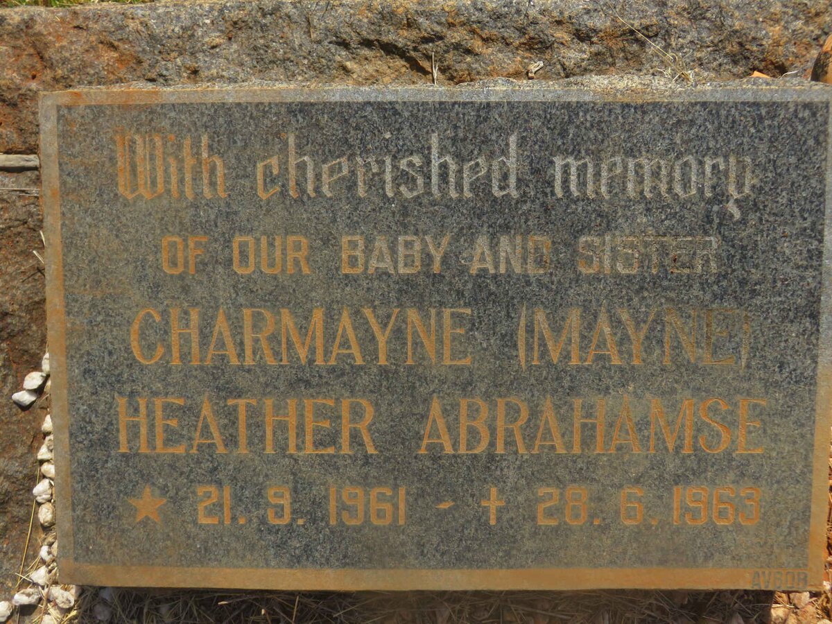 ABRAHAMSE Charmayne Heather 1961-1963