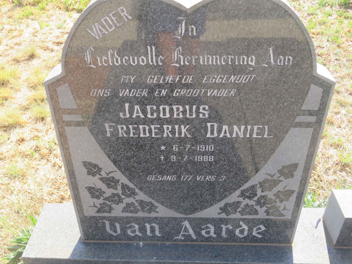 AARDE Jacobus Frederik Daniel, van 1910-1988