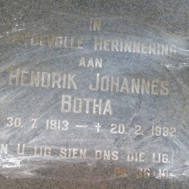 BOTHA Hendrik Johannes 1913-1982