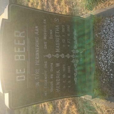 BEER Hendrik W., de 1920-1982 &amp; Magrietha S. 1923-1990