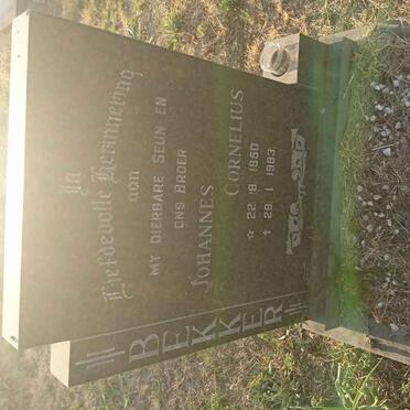 BEKKER Johannes Cornelius 1950-1983
