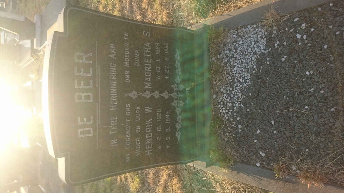 BEER Hendrik W., de 1920-1982 &amp; Magrietha S. 1923-1990