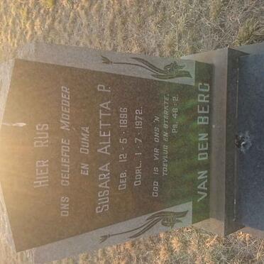 BERG Susara Aletta P., van den 1896-1972