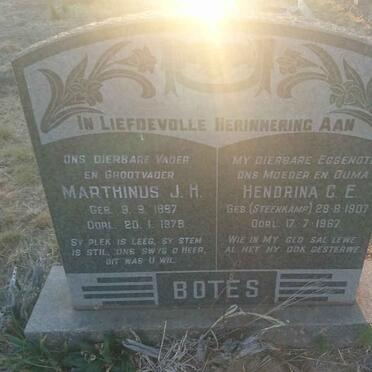 BOTES Marthinus J.H. 1897-1978 &amp; Hendrina C.E. STEENKAMP 1907-1967