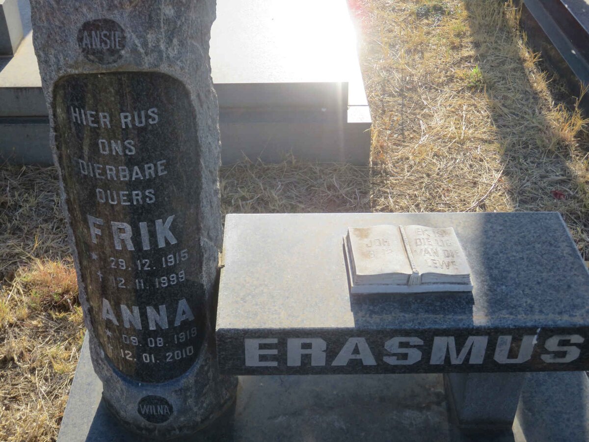 ERASMUS Frik 1915-1999 &amp; Anna 1919-2010