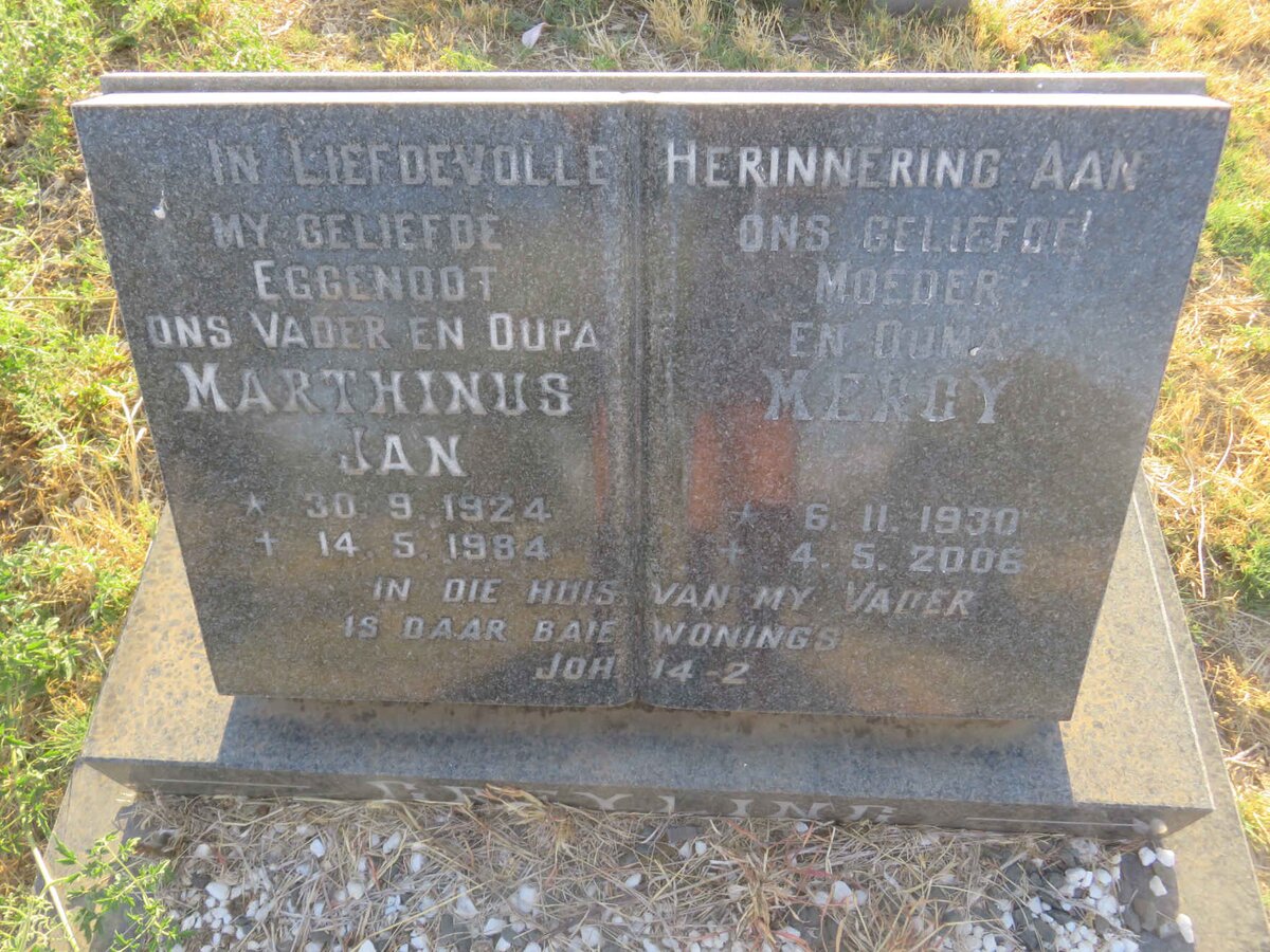 GREYLING Marthinus Jan 1924-1984 &amp; Mercy 1930-2006