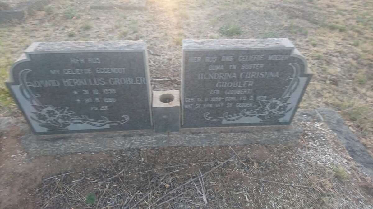 GROBLER David Herkulus 1898-1966 &amp; Hendrina Christina JOUBERT 1899-1979