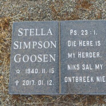 GOOSEN Stella Simpson 1940-2017