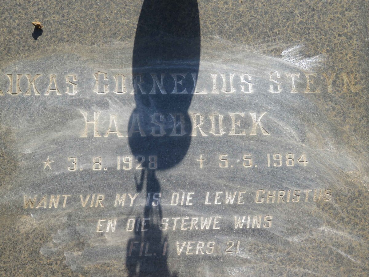 HAASBROEK Lukas Cornelius Steyn 1928-1984