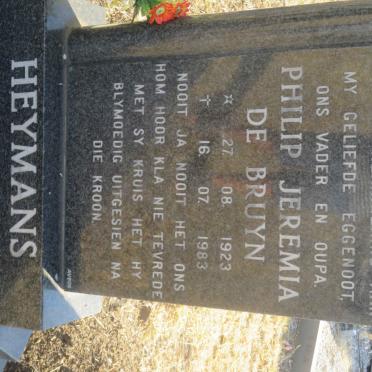 HEYMANS Philip Jeremia De Bruyn 1923-1983