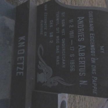 KNOETZE Andries Albertus N. 1911-1956