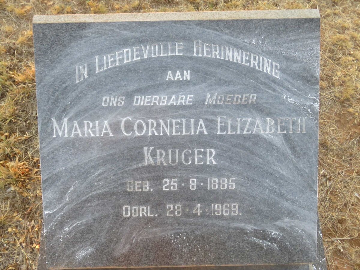 KRUGER Maria Cornelia Elizabeth 1885-1969