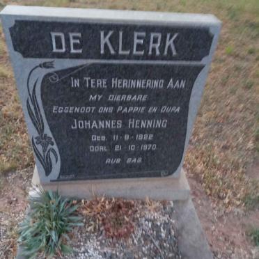 KLERK Johannes Henning, de 1922-1970
