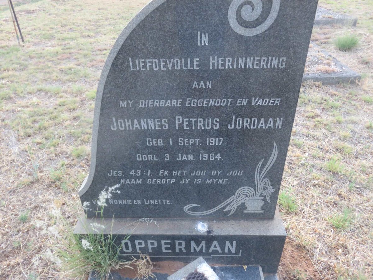 OPPERMAN Johannes Petrus Jordaan 1917-1964