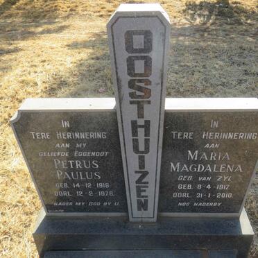 OOSTHUIZEN Petrus Paulus 1916-1976 &amp; Maria Magdalena VAN ZYL 1917-2010