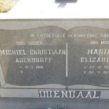 ODENDAAL Michiel Christiaan Adendorff 1918- &amp; Maria Elizabeth 1922-1978
