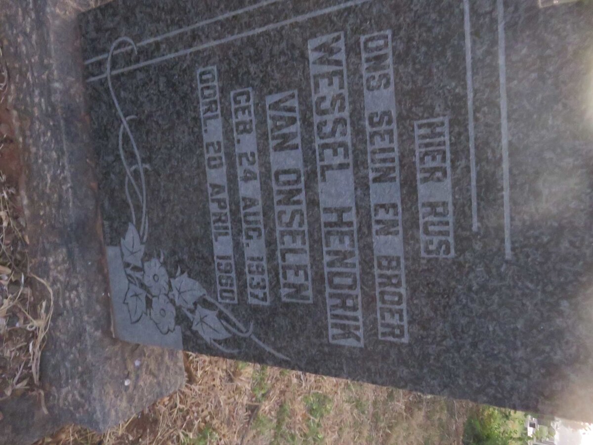 ONSELEN Wessel Hendrik, van 1937-1960