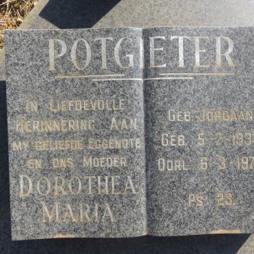 POTGIETER Dorothea Maria nee JORDAAN 1935-1978