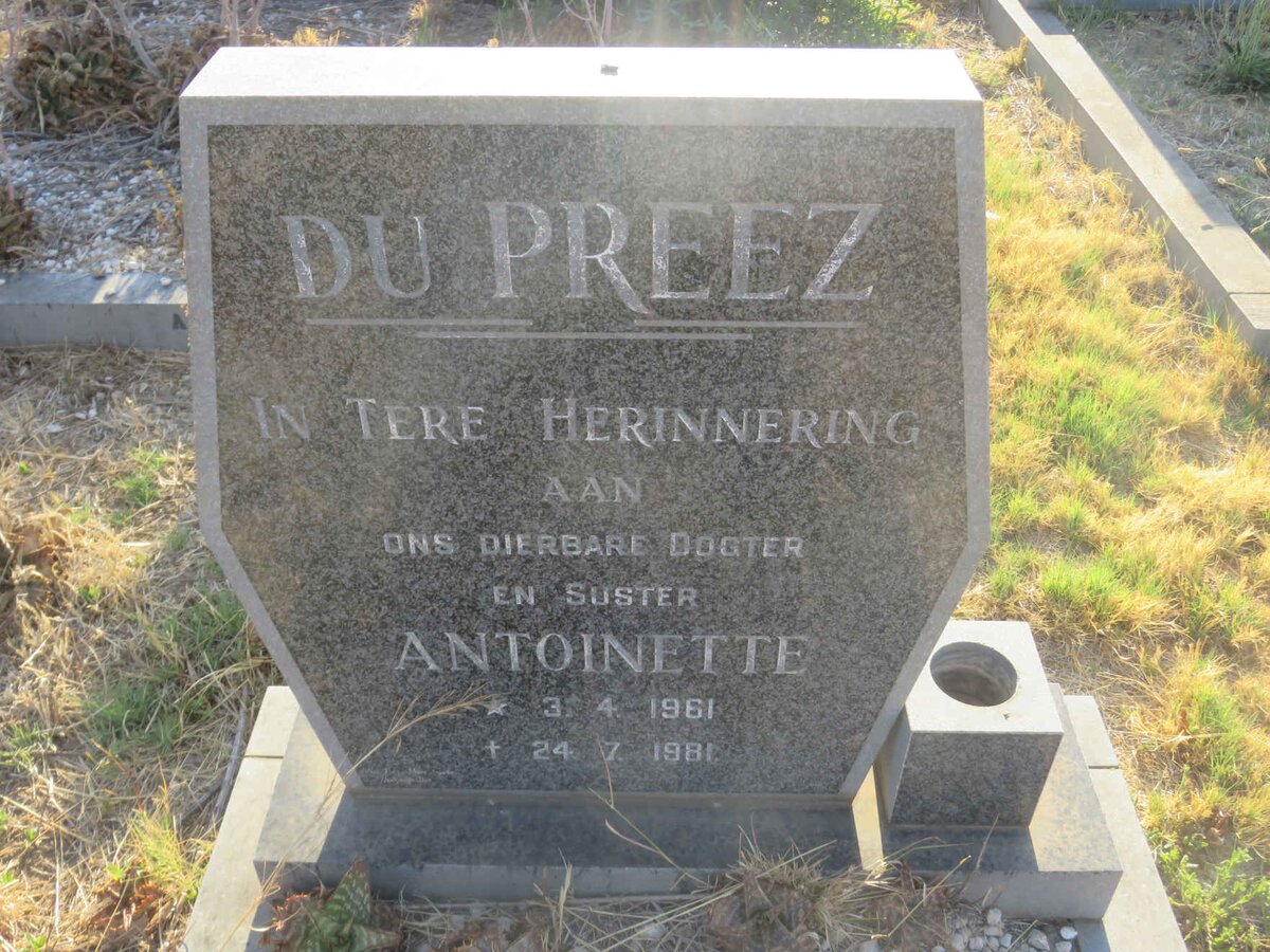 PREEZ Antoinette, du 1961-1981