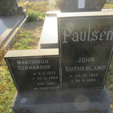 PAULSEN John Sutherland 1939-1984 :: PAULSEN Marthinus Gerhardus 1972-1984