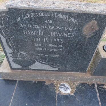 PLESSIS Gabriël Johannes, du 1904-1955 &amp; Anna Cathrena voorheen DU PLESSIS nee BEKKER 1910-1993