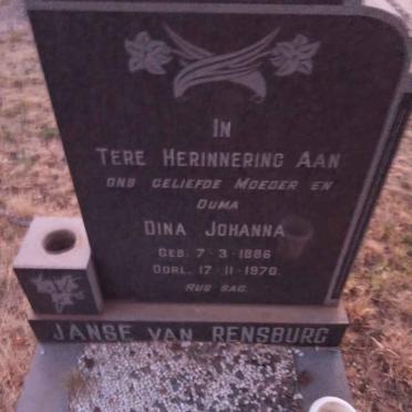 RENSBURG Dina Johanna, Janse van 1886-1970