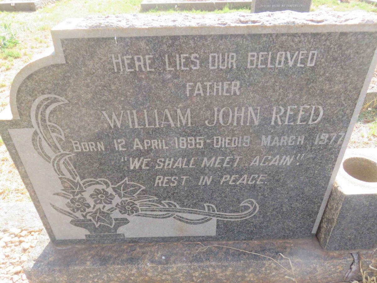REED William John 1895-1977 &amp; Alida Berendina 1888-1967