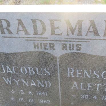 RADEMAN Jacobus Wynand 1941-1982 &amp; Rensche Aletta 1941-
