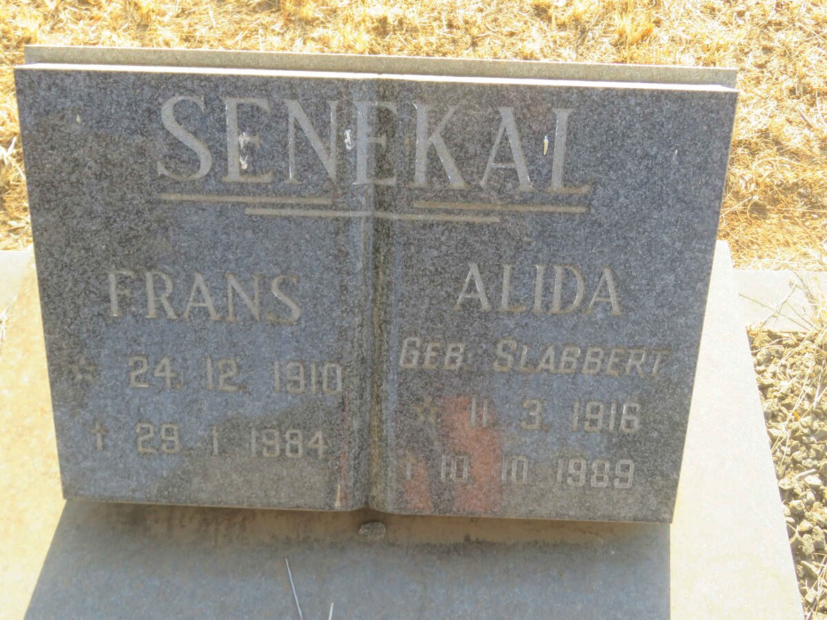SENEKAL Frans 1910-1984 &amp; Alida SLABBERT 1916-1989