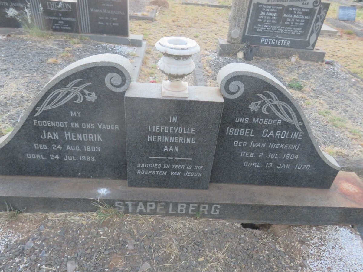 STAPELBERG Jan Hendrik 1903-1963 &amp; Isobel Caroline VAN NIEKERK 1904-1970
