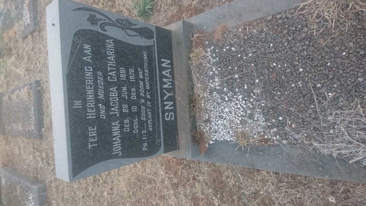 SNYMAN Johanna Jacoba Catharina 1891-1976