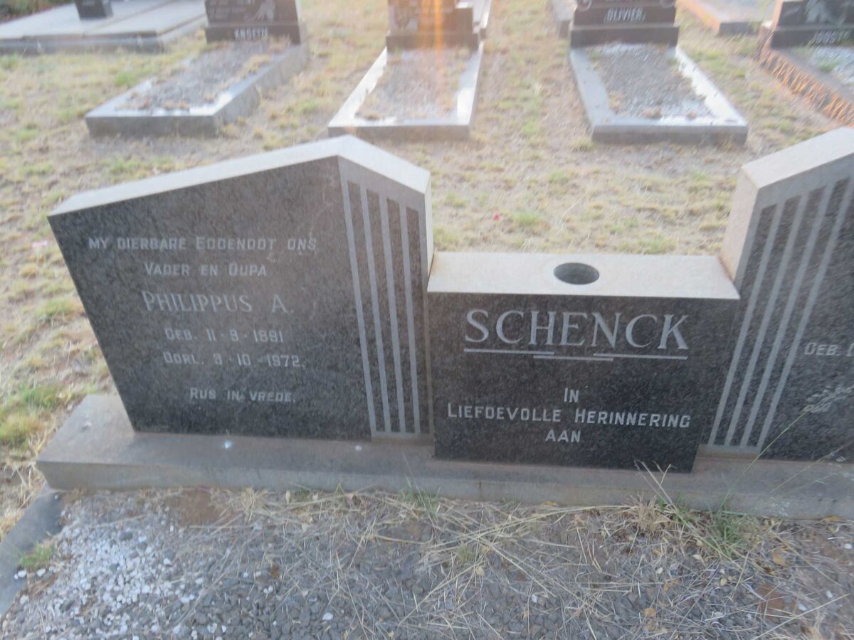 SCHENCK Philippus A. 1881-1972 &amp; Martha A.S. VAN SCHALKWYK 1895-1978
