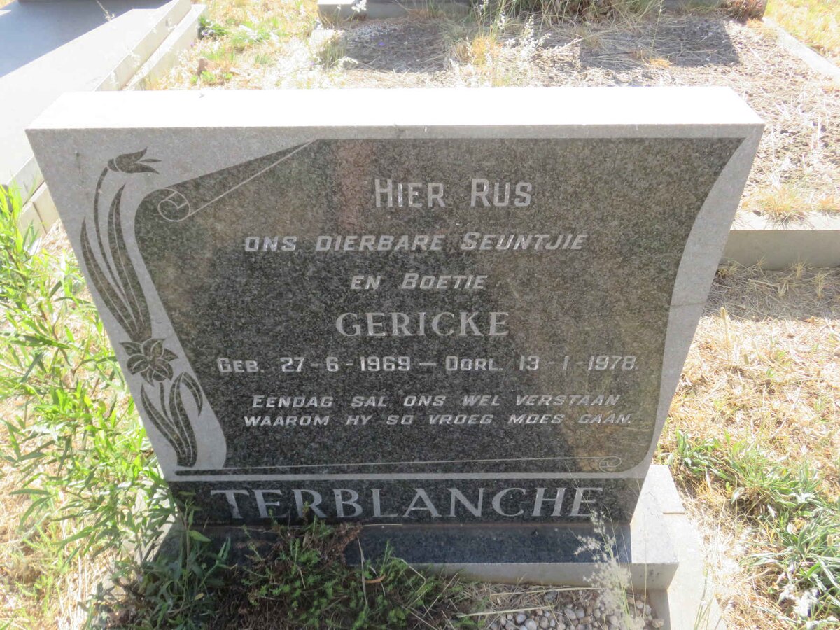 TERBLANCHE Gericke 1969-1978
