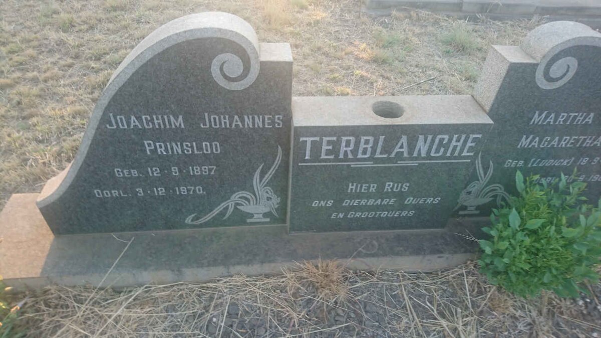 TERBLANCHE Joachim Johannes Prinsloo 1897-1970 &amp; Martha Magaretha LUDICK 1904-1967