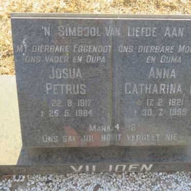 VILJOEN Josua Petrus 1917-1984 &amp; Anna Catharina L. 1921-1999