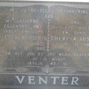 VENTER Pieter Hendrik 1927-1982 &amp; Theresa Susan 1931-
