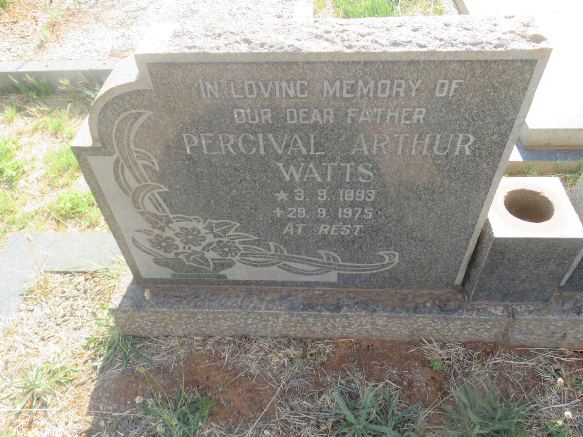 WATTS Percival Arthur 1893-1975 &amp; Johanna Maria Louisa ROSENSTRAUCH 1893-1967