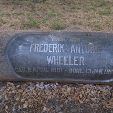 WHEELER Frederik Antonie 1891-1960 &amp; Elizabeth Jacoba 1893-1977
