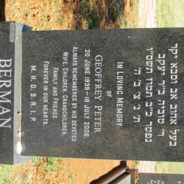 BERMAN Geoffrey Peter 1939-2006