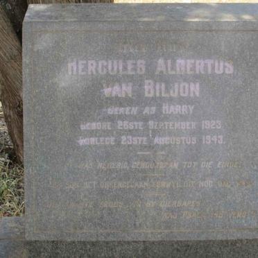 BILJON Hercules Albertus, van 1923-1943
