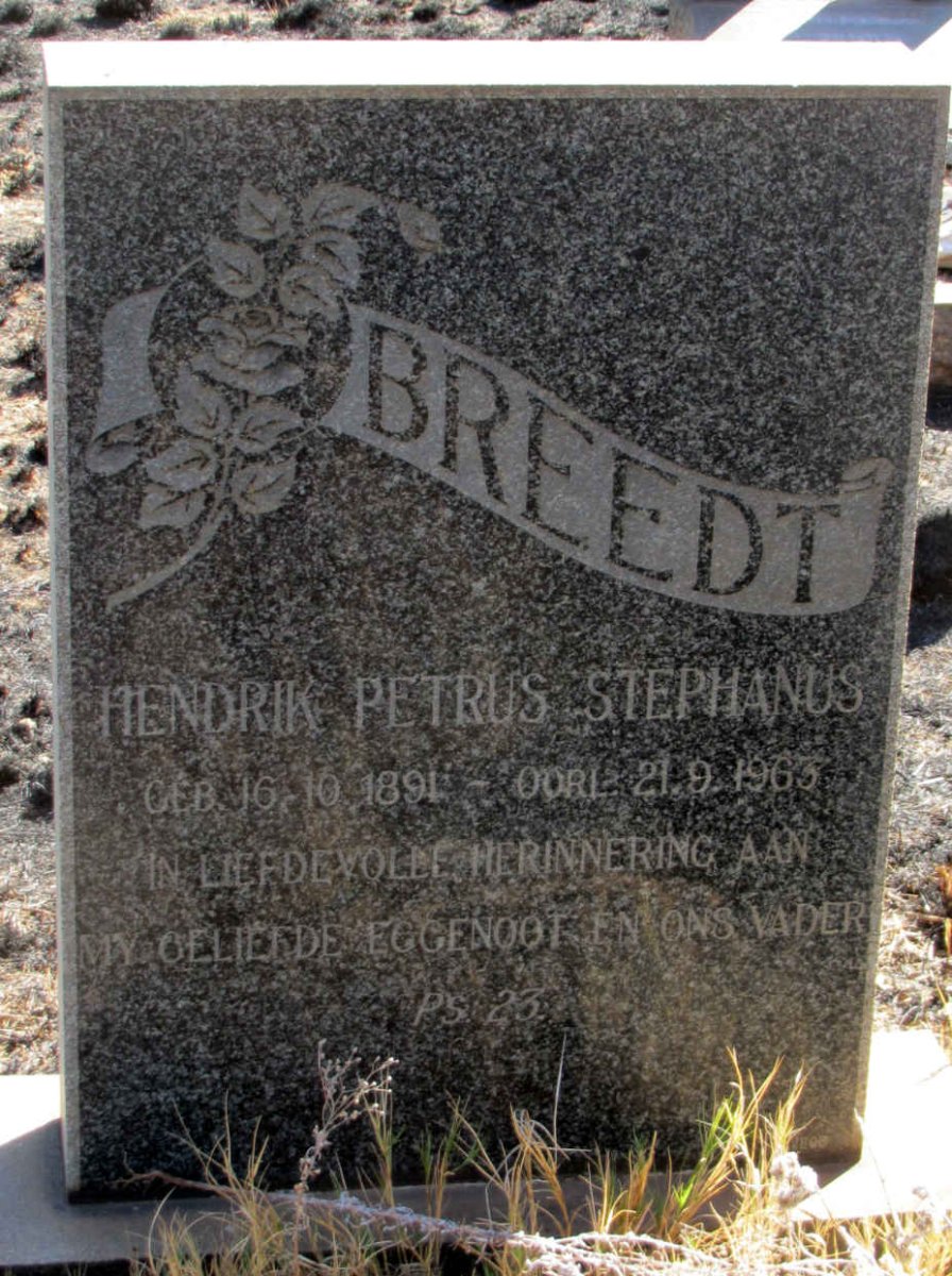 BREEDT Hendrik Petrus Stephanus 1891-1963