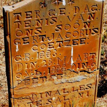 COETZEE Gert Jacobus 1883-1888