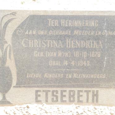 ETSEBETH Christina Hendrika nee VAN WYK 1878-1949