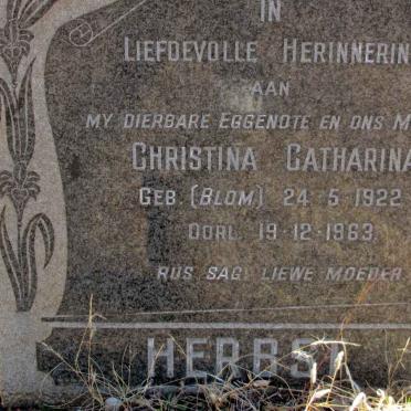 HERBST Christina Catharina nee BLOM 1922-1963