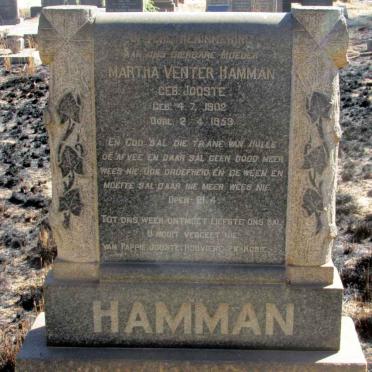 HAMMAN Martha Venter nee JOOSTE 1902-1953
