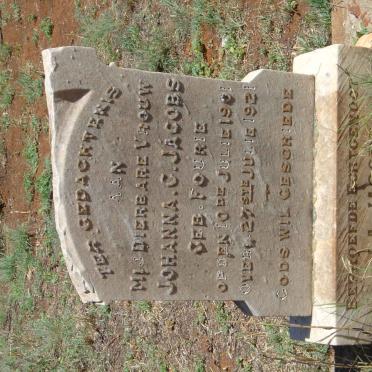 JACOBS Johanna G. nee FOURIE 1901-1921