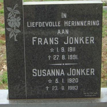 JONKER Frans 1911-1991 &amp; Susanna Jonker 1920-1993