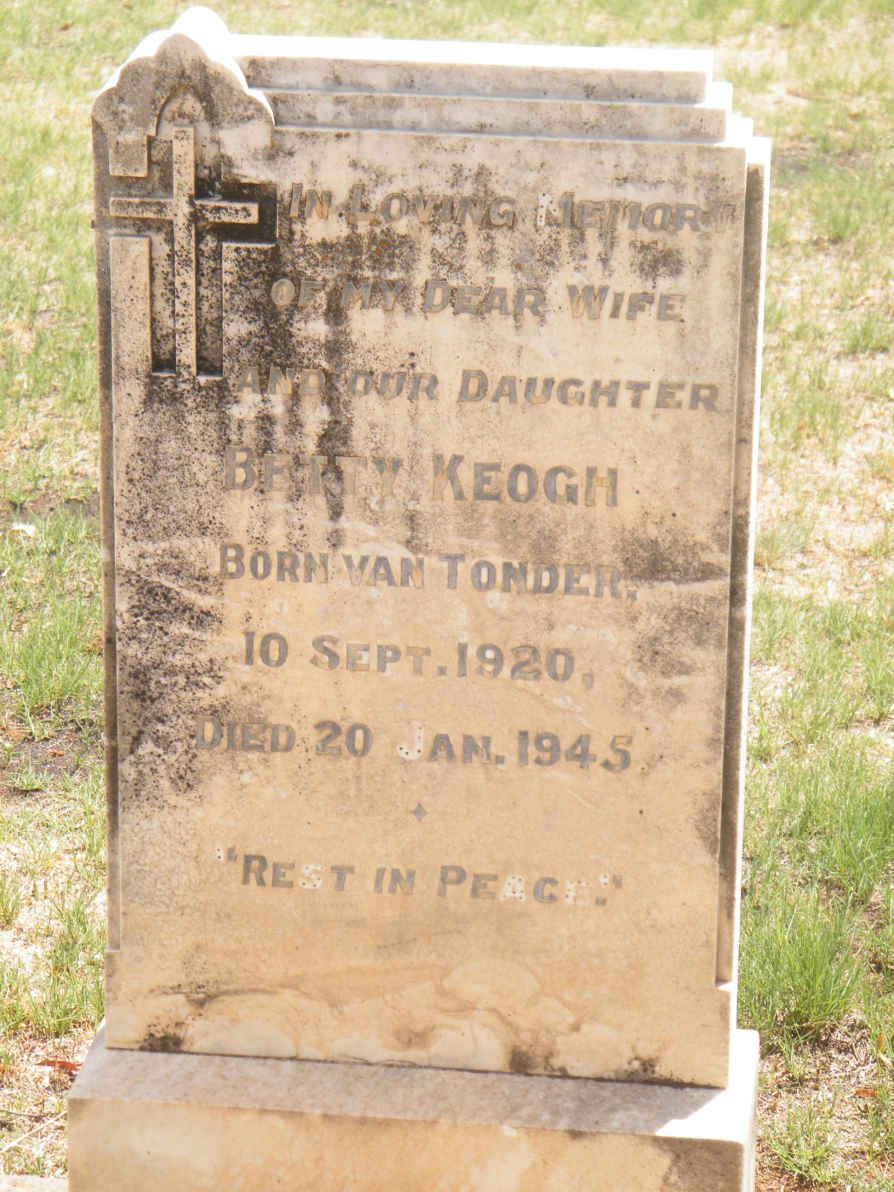 KEOGH Betty nee VAN TONDER 1920-1945