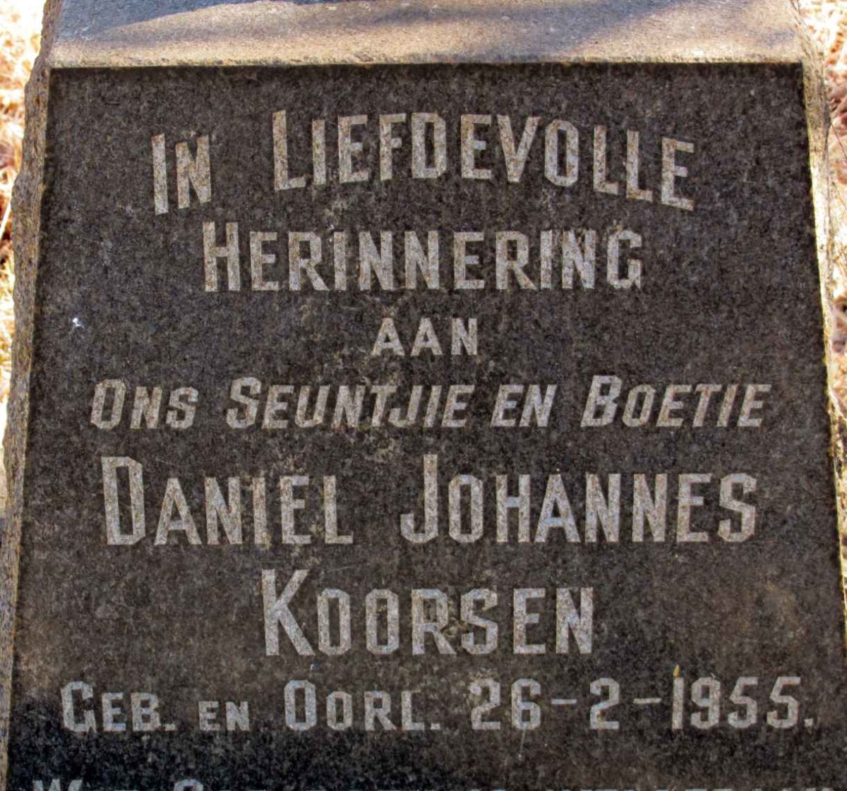 KOORSEN Daniel Johannes 1955-1955