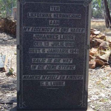 LUBBE Johannes 1861-1941